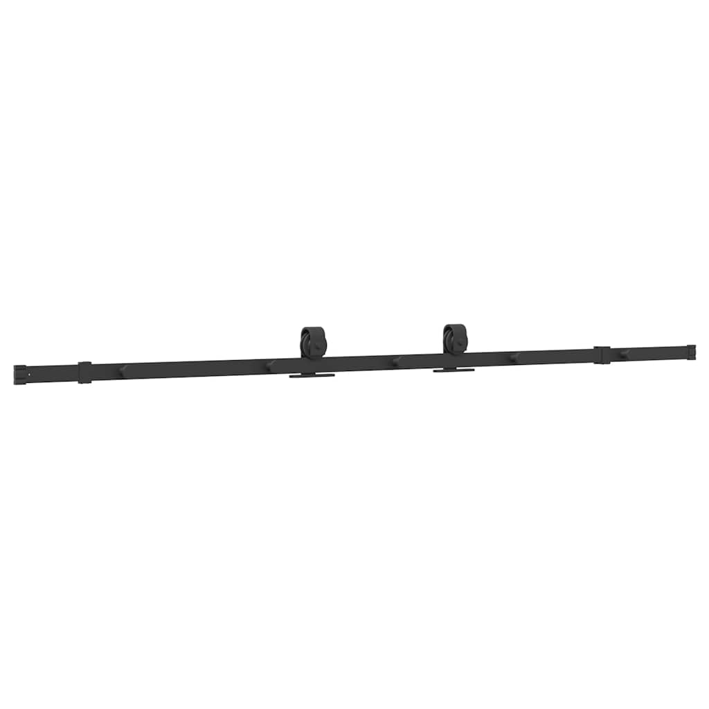 Schiebetürbeschlag-Set 213 cm Stahl Schwarz