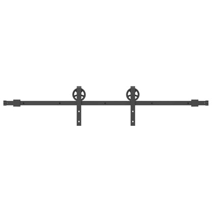 Schiebetürbeschlag-Set 183 cm Stahl Schwarz