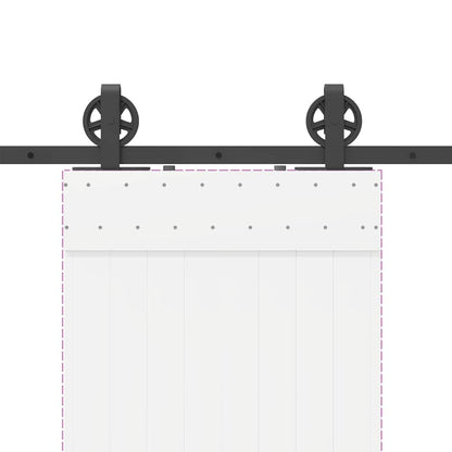 Schiebetürbeschlag-Set 200 cm Stahl Schwarz