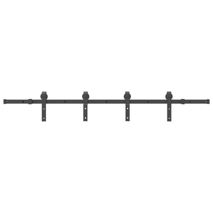 Schiebetürbeschlag-Set 200 cm Stahl Schwarz