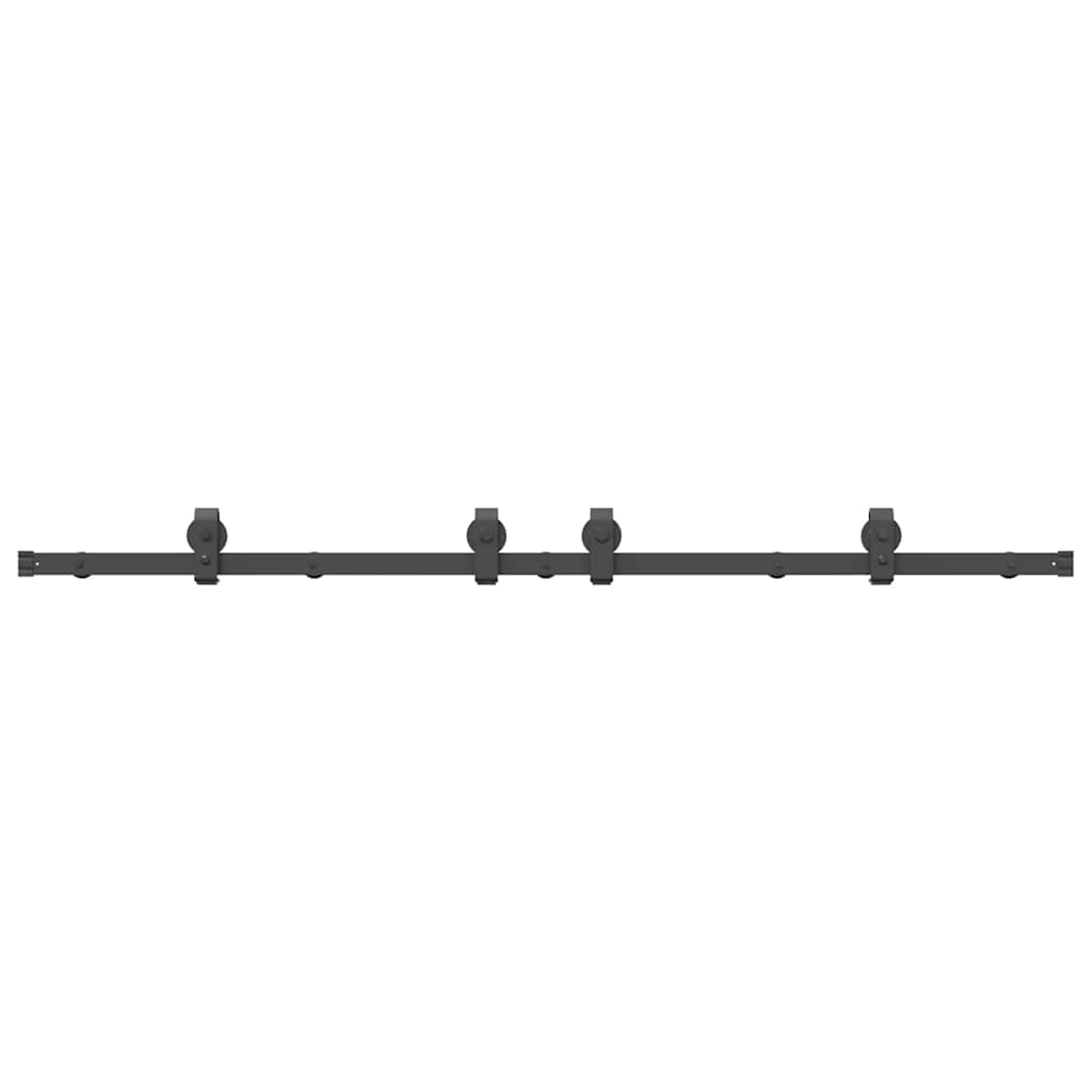 Schiebetürbeschlag-Set 183 cm Stahl Schwarz
