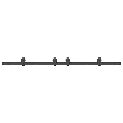 Schiebetürbeschlag-Set 183 cm Stahl Schwarz