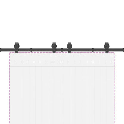 Schiebetürbeschlag-Set 183 cm Stahl Schwarz