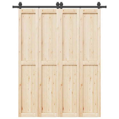 Schiebetürbeschlag-Set 183 cm Stahl Schwarz