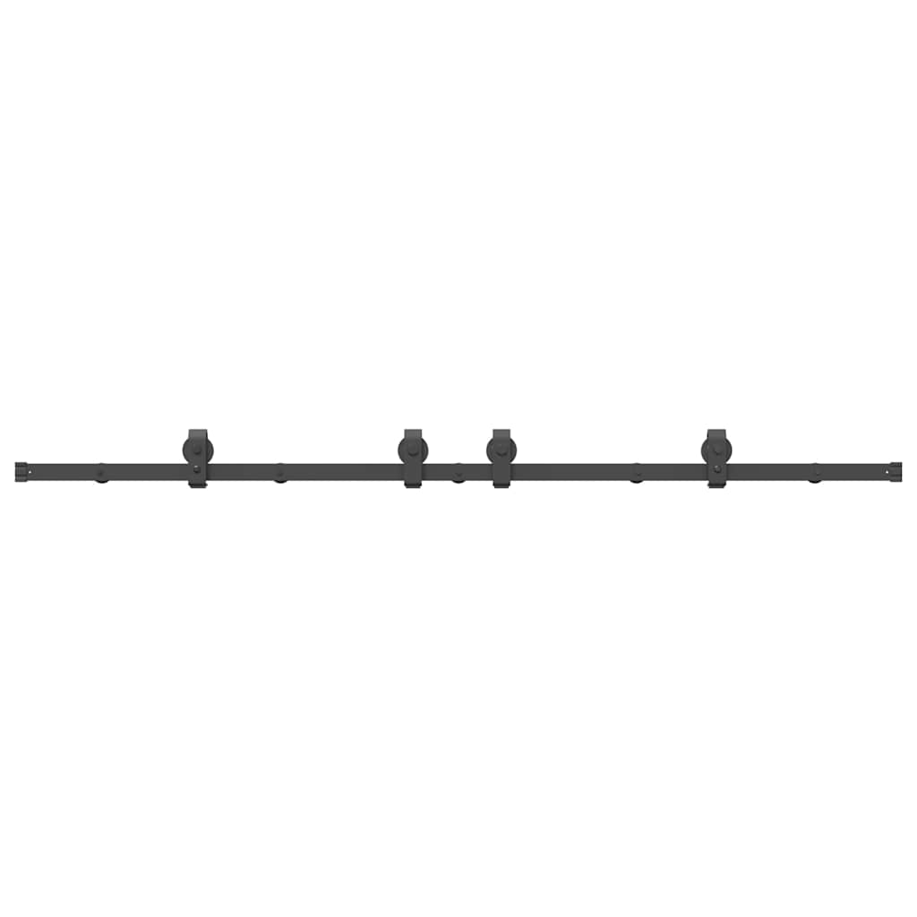 Schiebetürbeschlag-Set 200 cm Stahl Schwarz