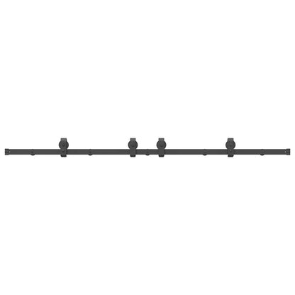 Schiebetürbeschlag-Set 200 cm Stahl Schwarz