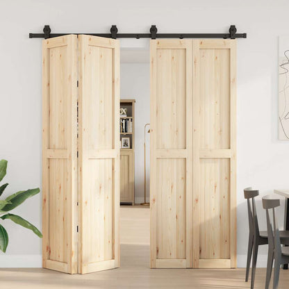 Schiebetürbeschlag-Set 200 cm Stahl Schwarz