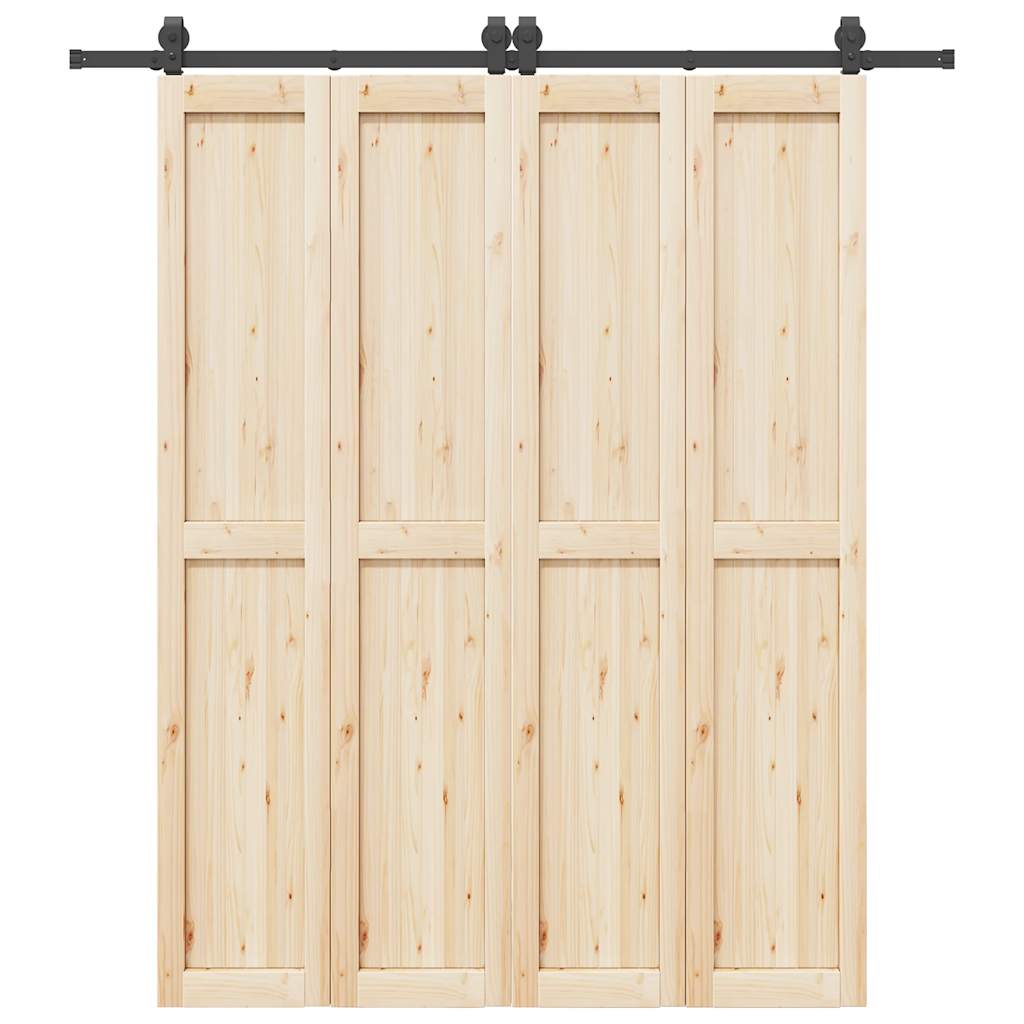Schiebetürbeschlag-Set 200 cm Stahl Schwarz