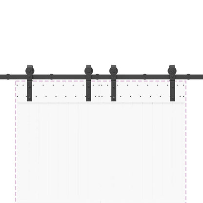 Schiebetürbeschlag-Set 183 cm Stahl Schwarz