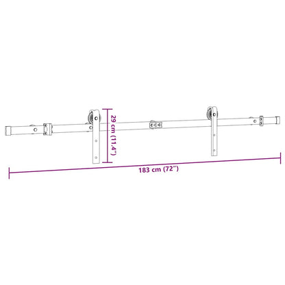 Schiebetürbeschlag-Set 183 cm Stahl Schwarz