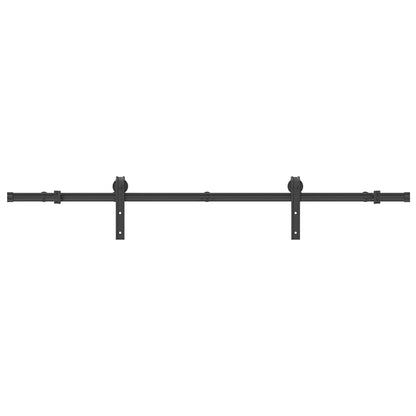 Schiebetürbeschlag-Set 183 cm Stahl Schwarz