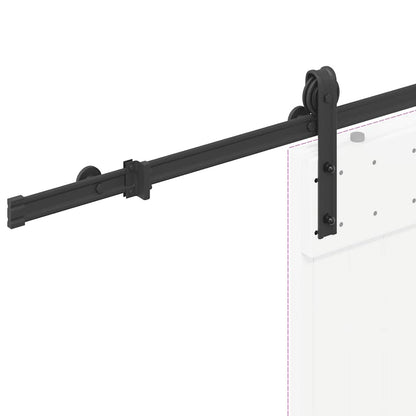 Schiebetürbeschlag-Set 183 cm Stahl Schwarz