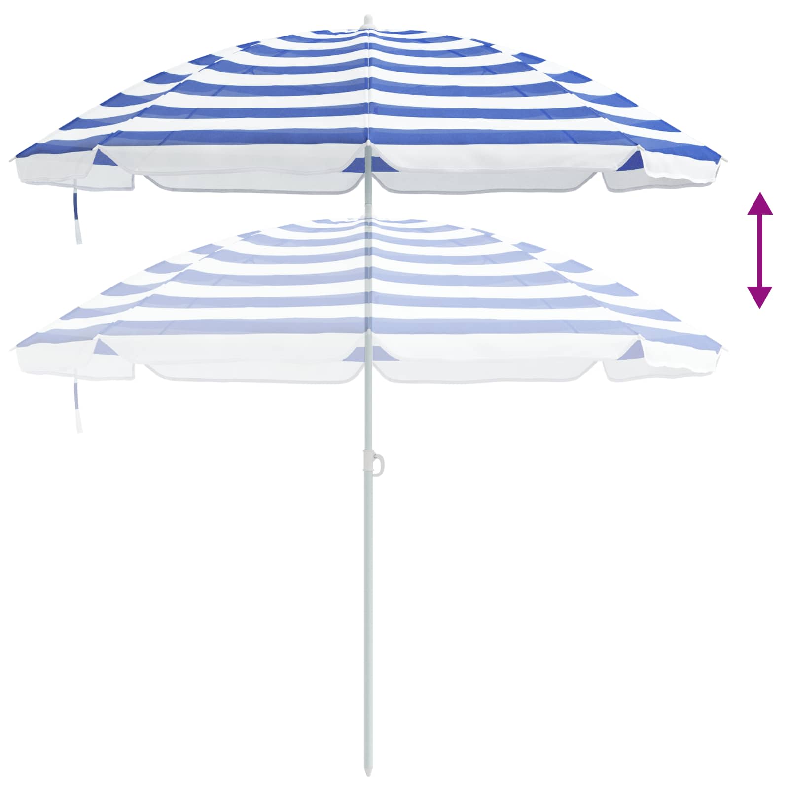 Garten-Sonnenschirm 170T Polyester Blau und Weiß