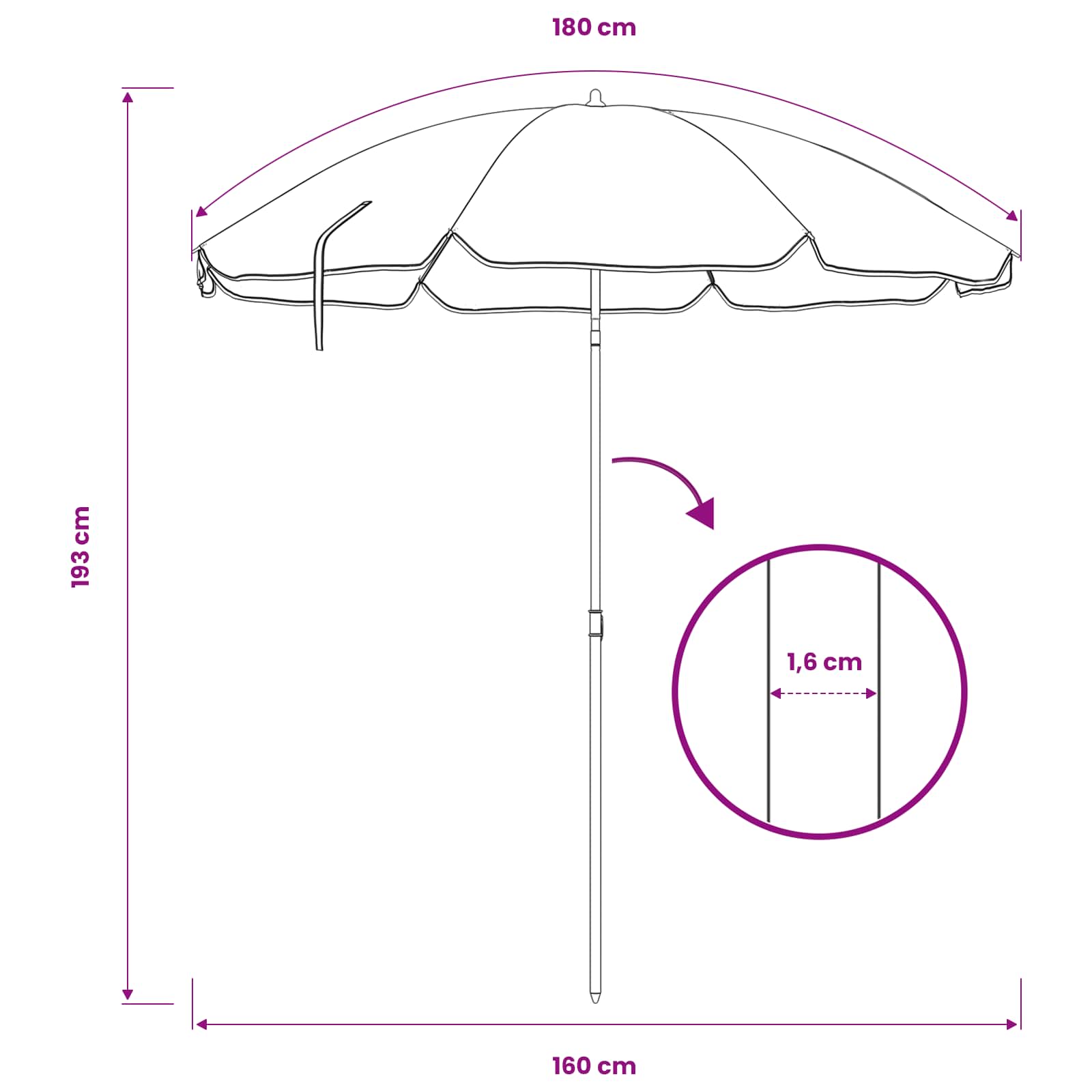 Garten-Sonnenschirm 170T Polyester Tarnung