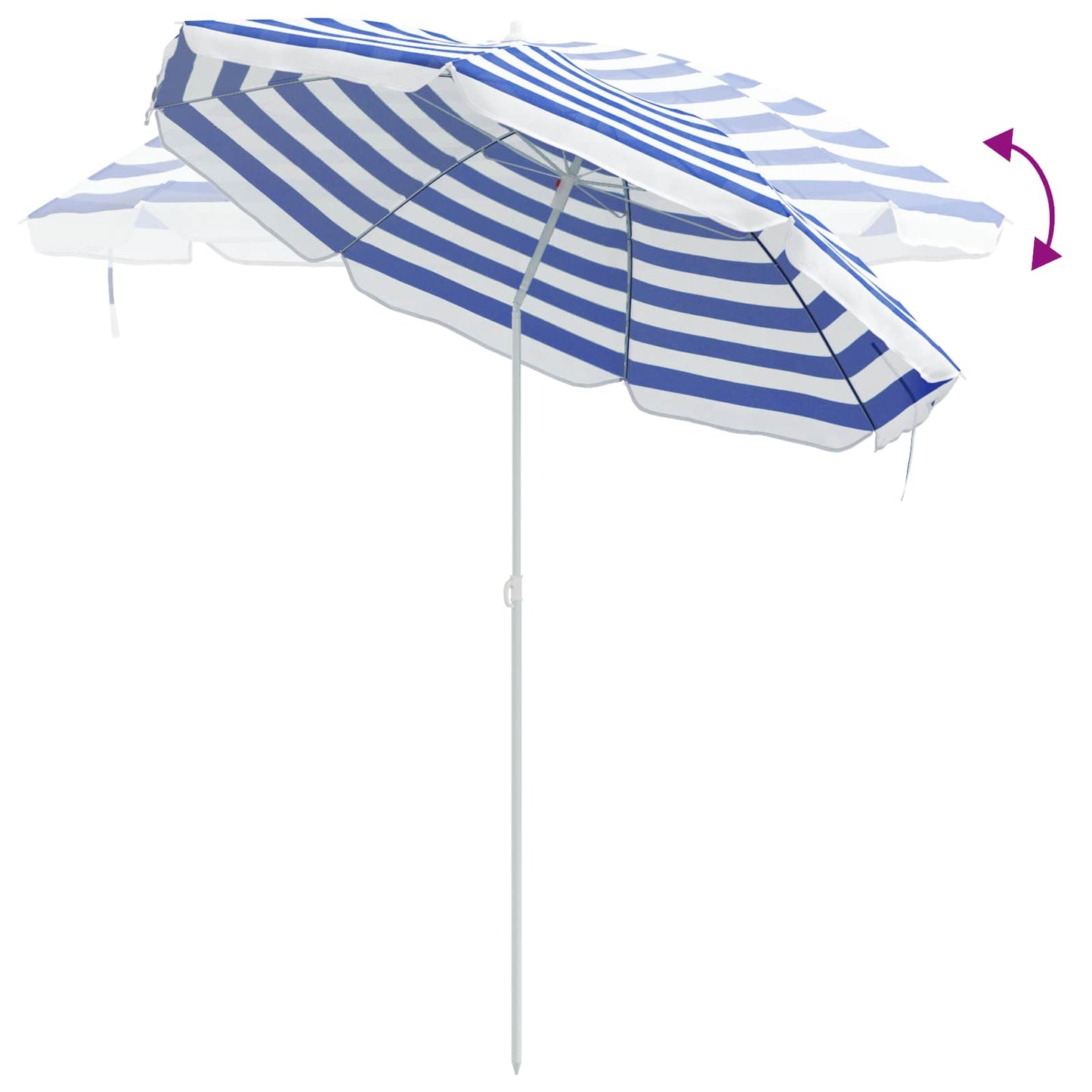 Garten-Sonnenschirm 240 cm 170T Polyester Blau und Weiß