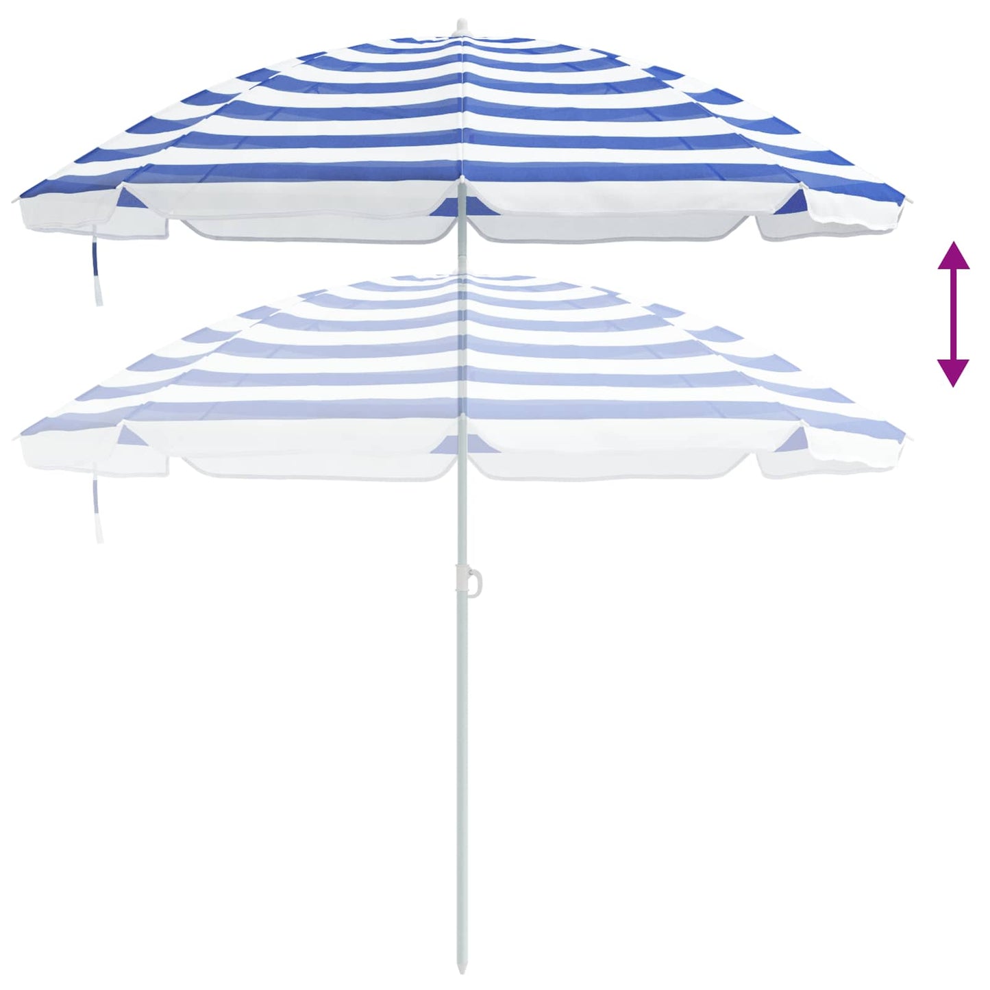 Garten-Sonnenschirm 240 cm 170T Polyester Blau und Weiß