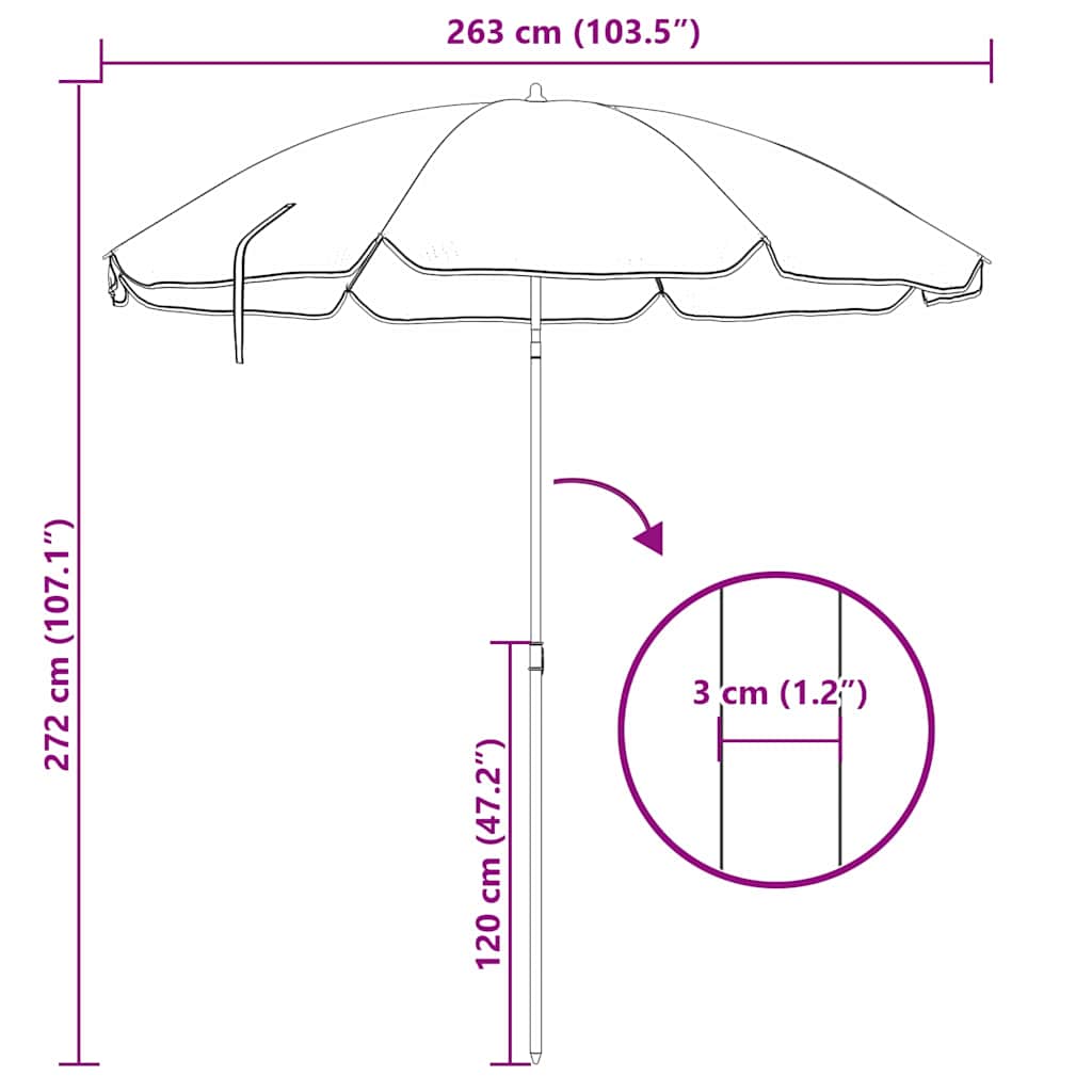 Garten-Sonnenschirm 263 x 263 x 272 cm 170T Polyester Tarnung