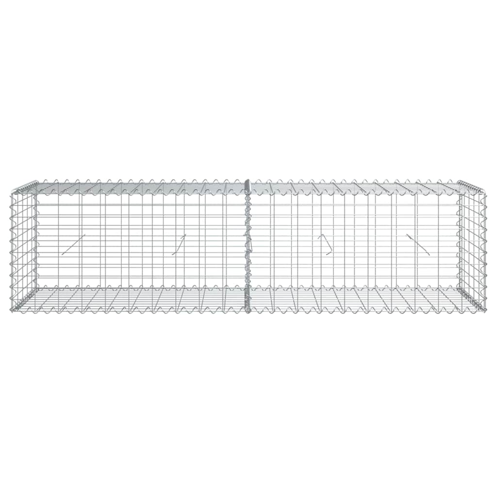 Gabione mit Deckel 200x50x50 cm Verzinktes Eisen