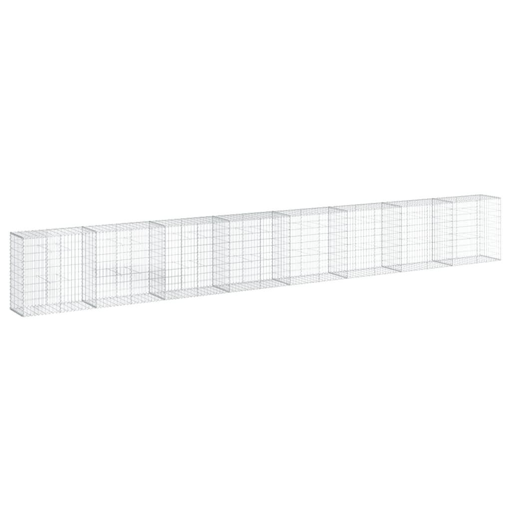 Gabione mit Deckel 800x50x100 cm Verzinktes Eisen
