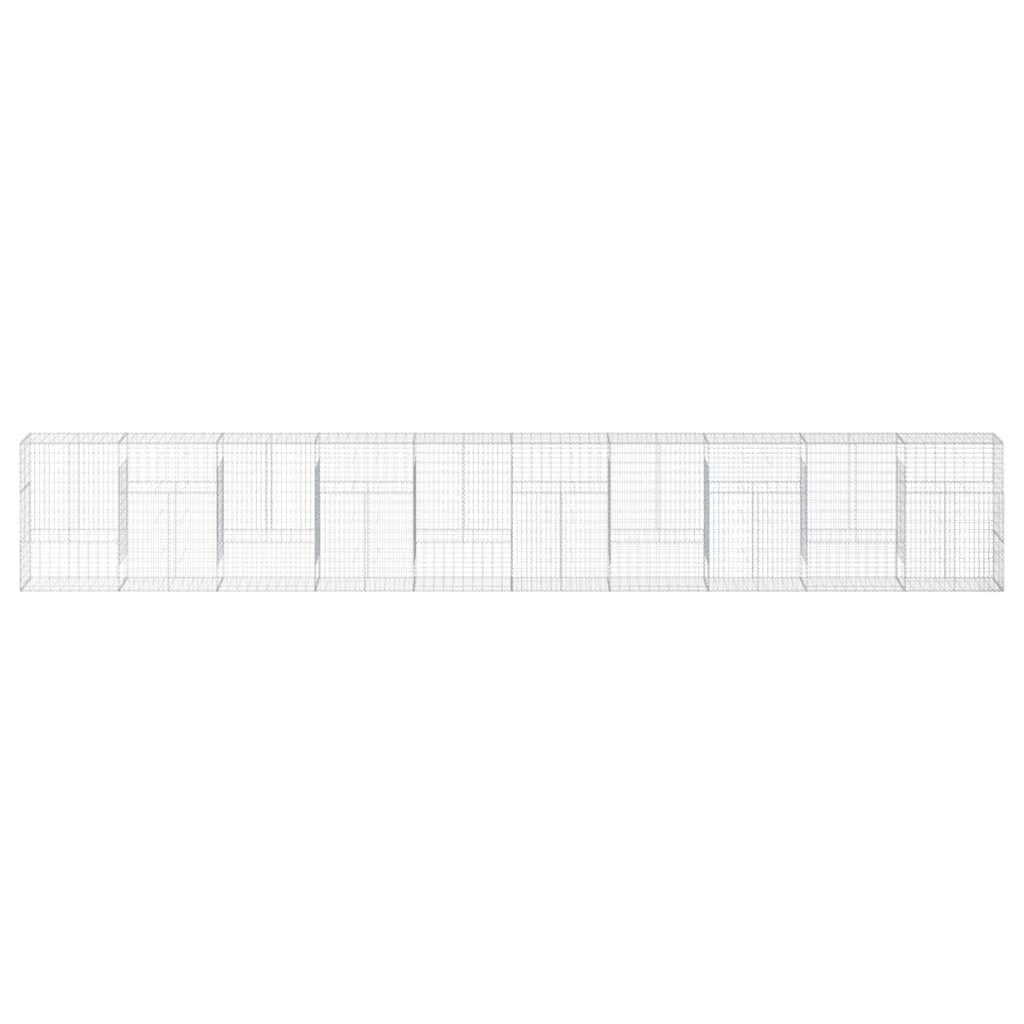Gabione mit Deckel 1000x50x150 cm Verzinktes Eisen
