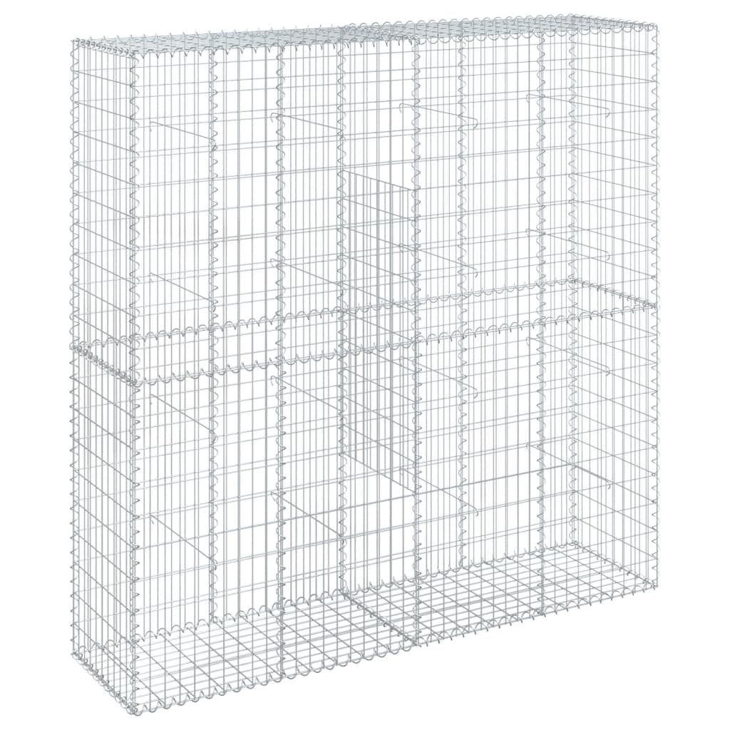 Gabione mit Deckel 200x50x200 cm Verzinktes Eisen