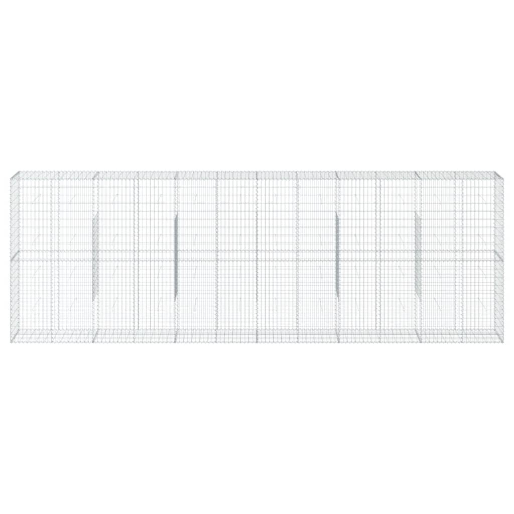 Gabione mit Deckel 600x50x200 cm Verzinktes Eisen