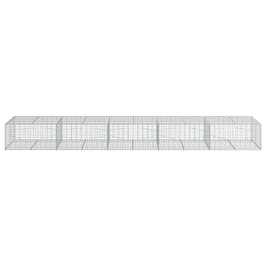 Gabione mit Deckel 500x100x50 cm Verzinktes Eisen