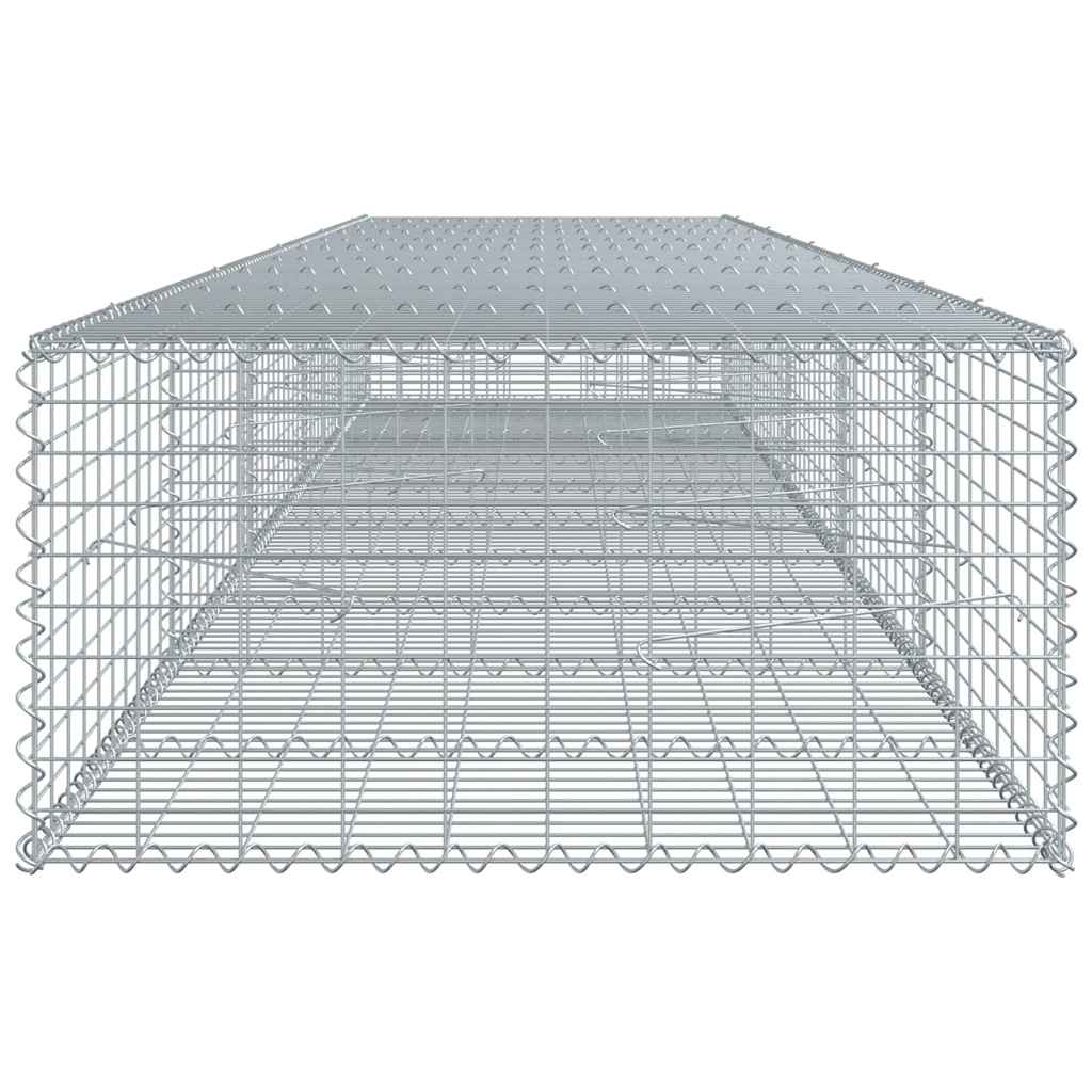 Gabione mit Deckel 500x100x50 cm Verzinktes Eisen