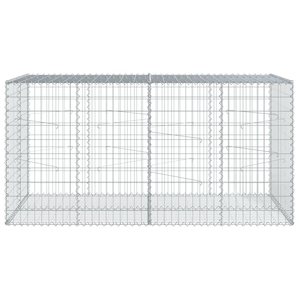 Gabione mit Deckel 200x100x100 cm Verzinktes Eisen