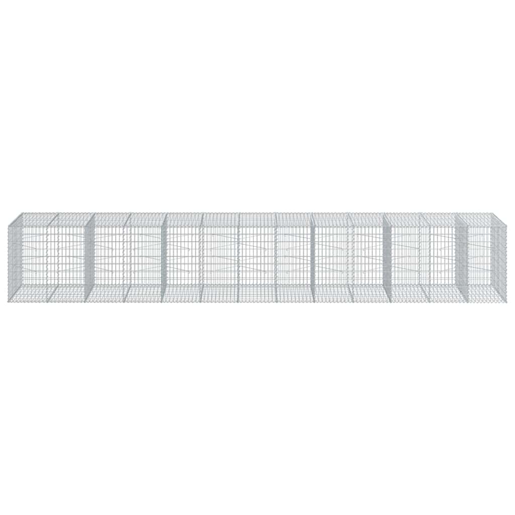 Gabione mit Deckel 650x100x100 cm Verzinktes Eisen