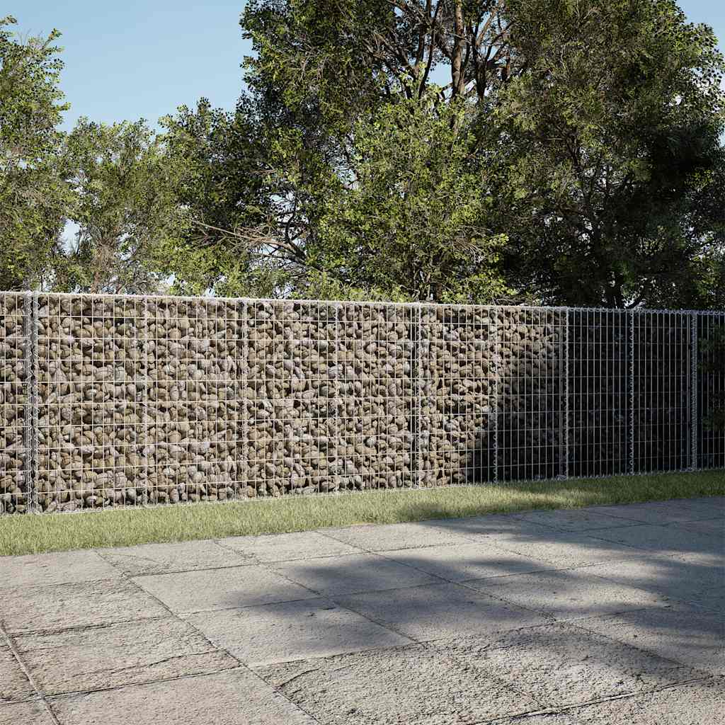 Gabione mit Deckel 650x100x100 cm Verzinktes Eisen