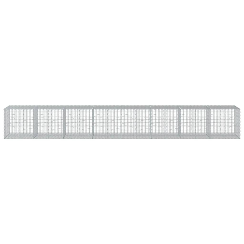 Gabione mit Deckel 800x100x100 cm Verzinktes Eisen
