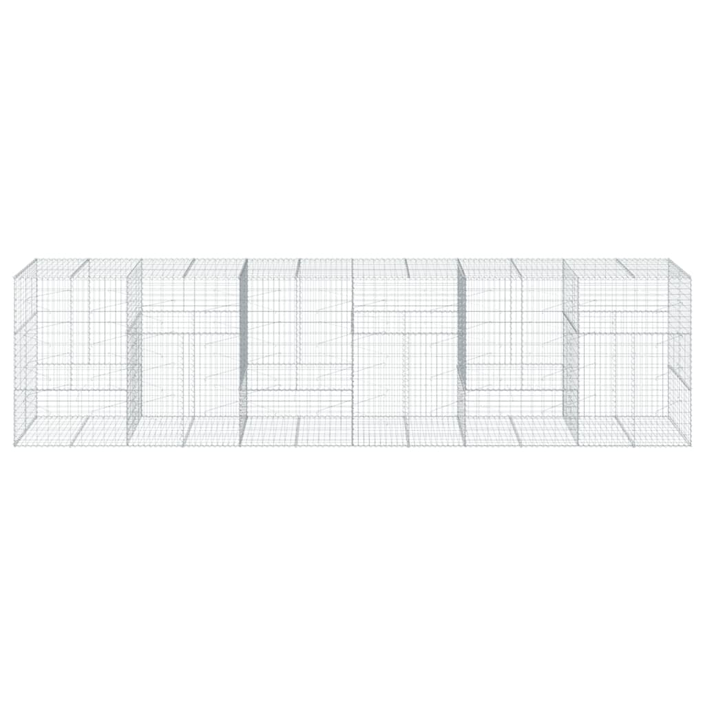 Gabione mit Deckel 600x100x150 cm Verzinktes Eisen