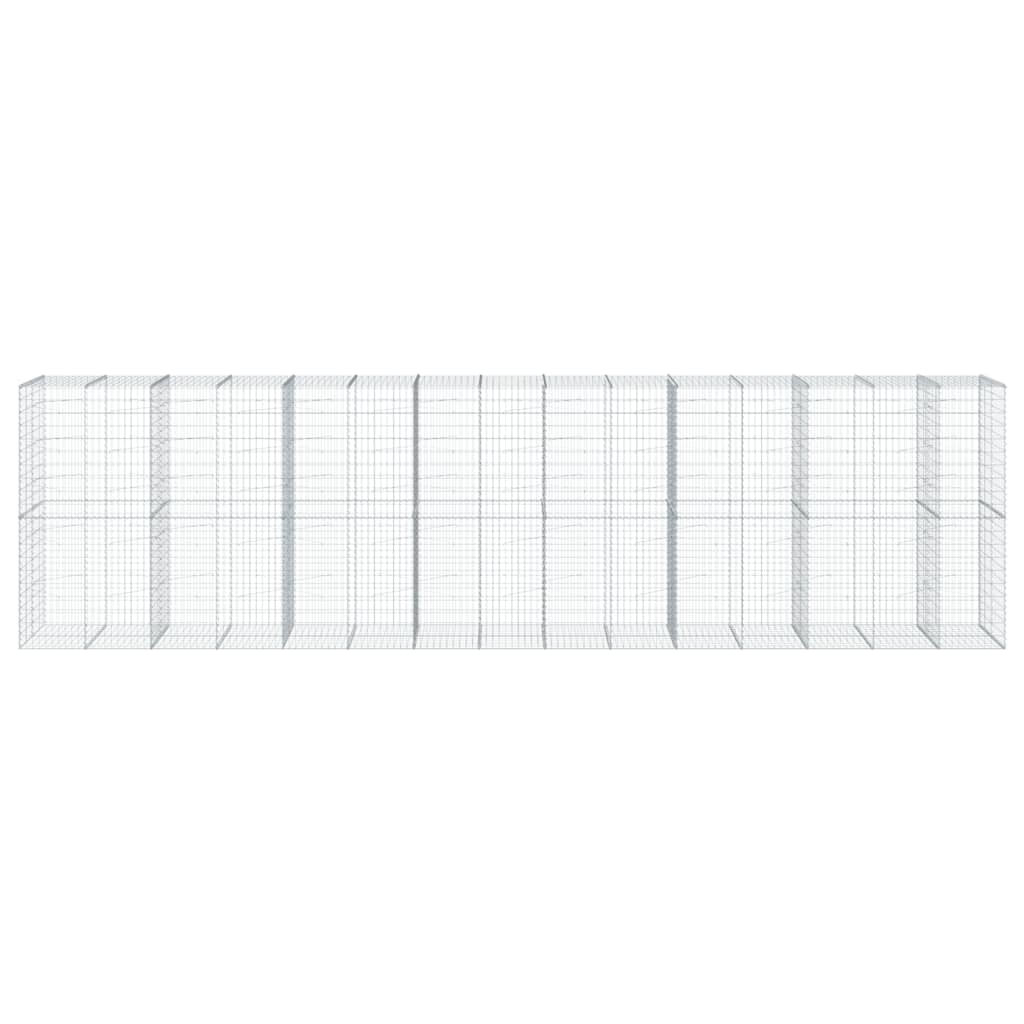 Gabione mit Deckel 750x100x200 cm Verzinktes Eisen