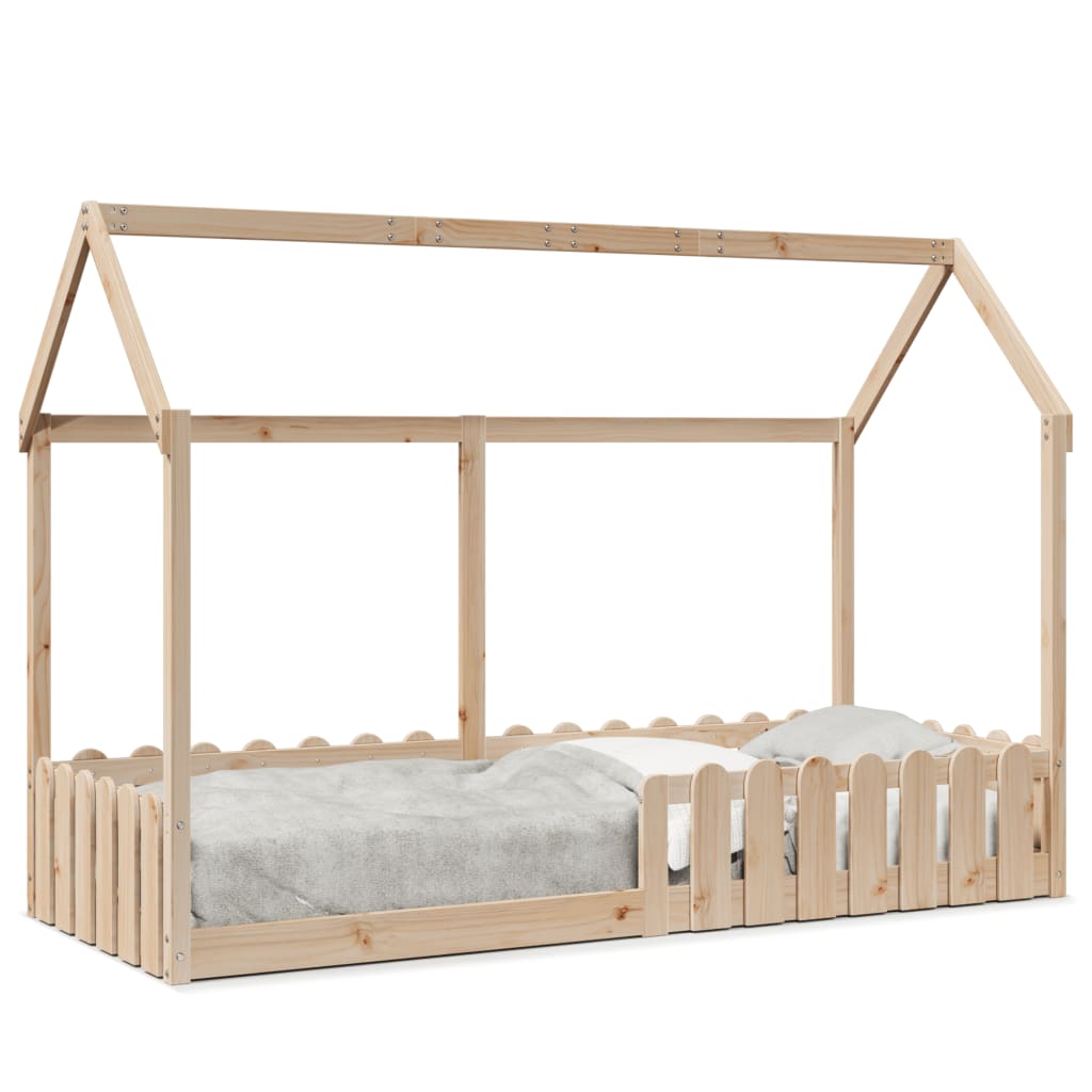 Lit enfant lit cabane 80x200 cm bois de pin massif