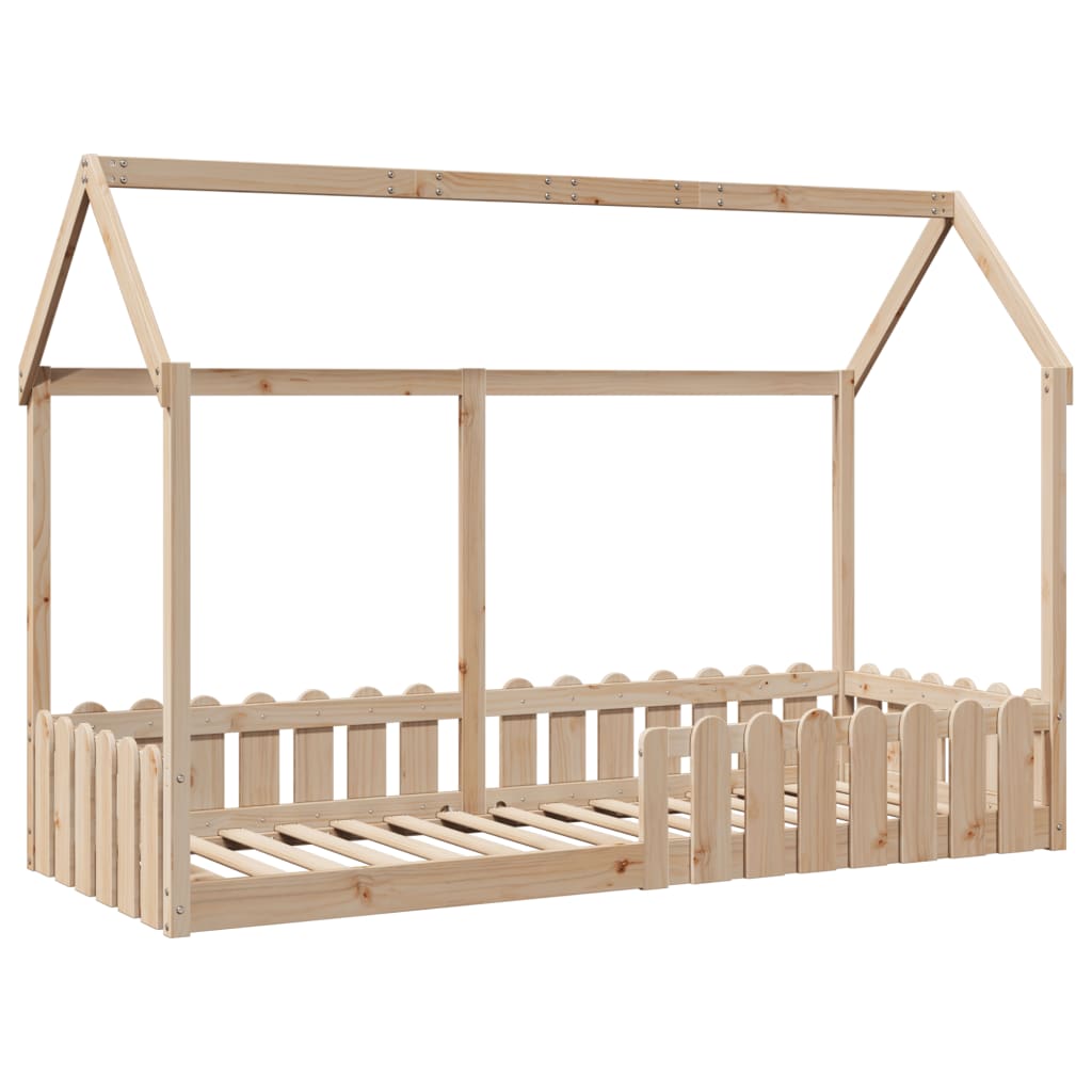 Lit enfant lit cabane 80x200 cm bois de pin massif