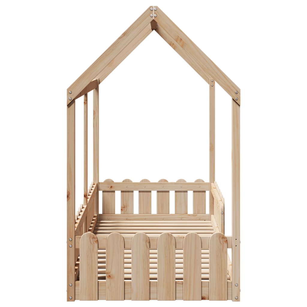 Lit enfant lit cabane 80x200 cm bois de pin massif