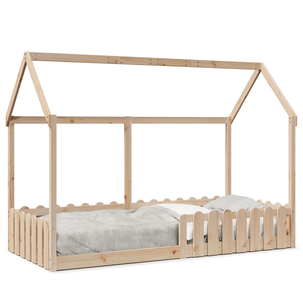 Lit enfant lit cabane 90x190 cm bois de pin massif