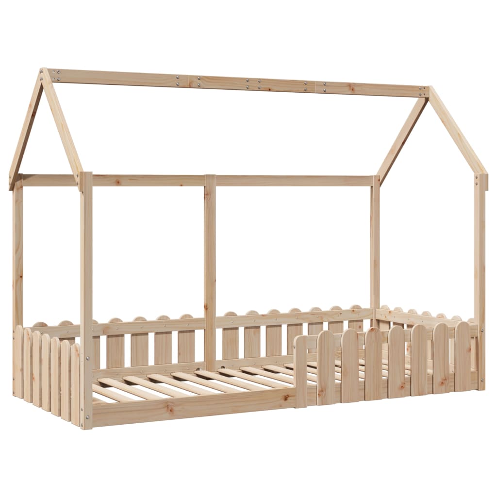 Lit enfant lit cabane 90x190 cm bois de pin massif