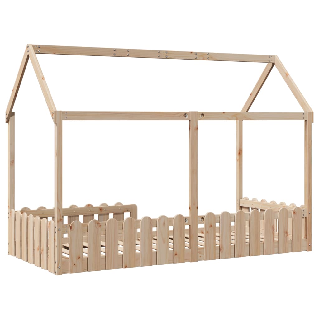 Lit enfant lit cabane 90x190 cm bois de pin massif