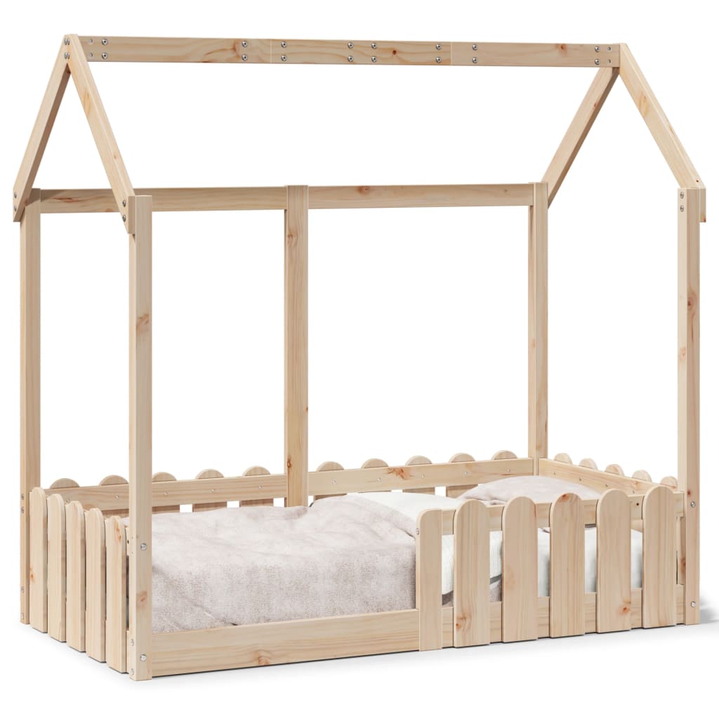 Lit enfant lit cabane 70x140 cm bois de pin massif