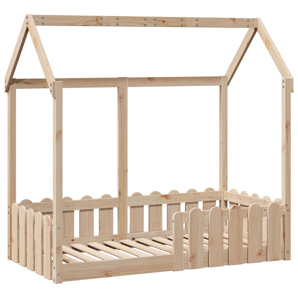 Lit enfant lit cabane 70x140 cm bois de pin massif