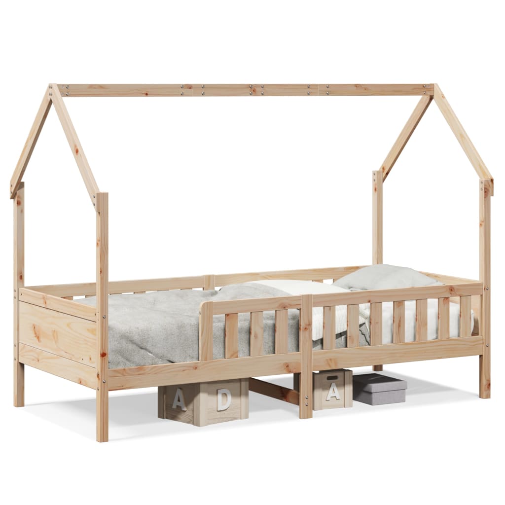 Lit enfant lit cabane 80x200 cm bois de pin massif