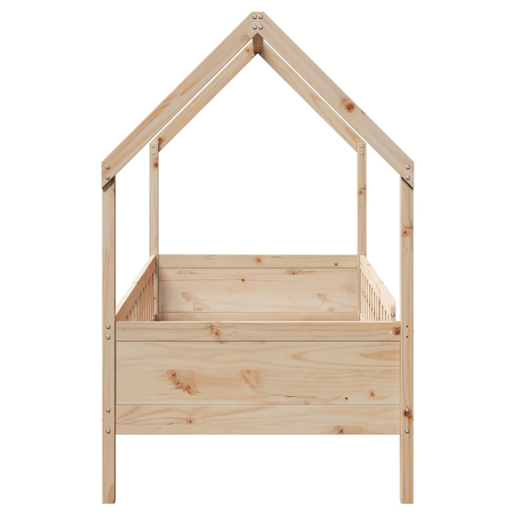 Lit enfant lit cabane 80x200 cm bois de pin massif