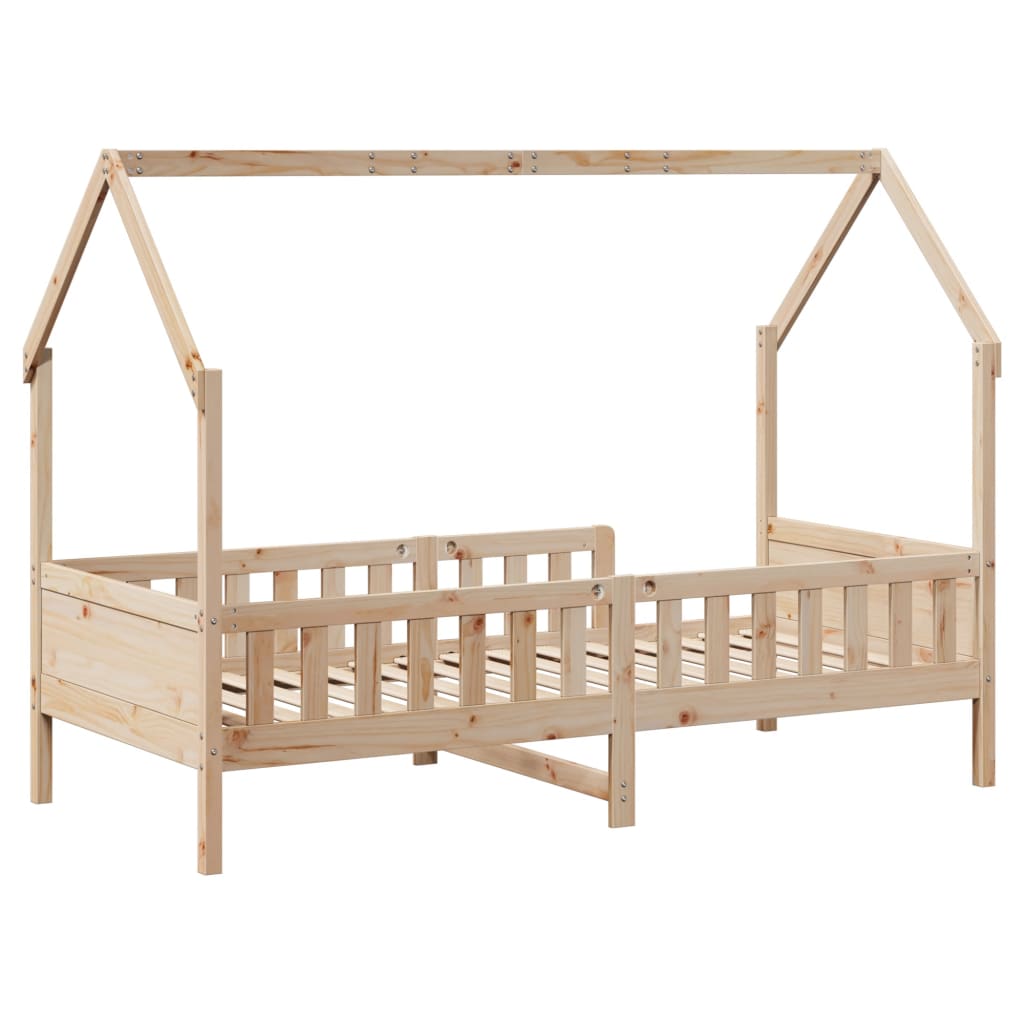 Lit enfant lit cabane 80x200 cm bois de pin massif