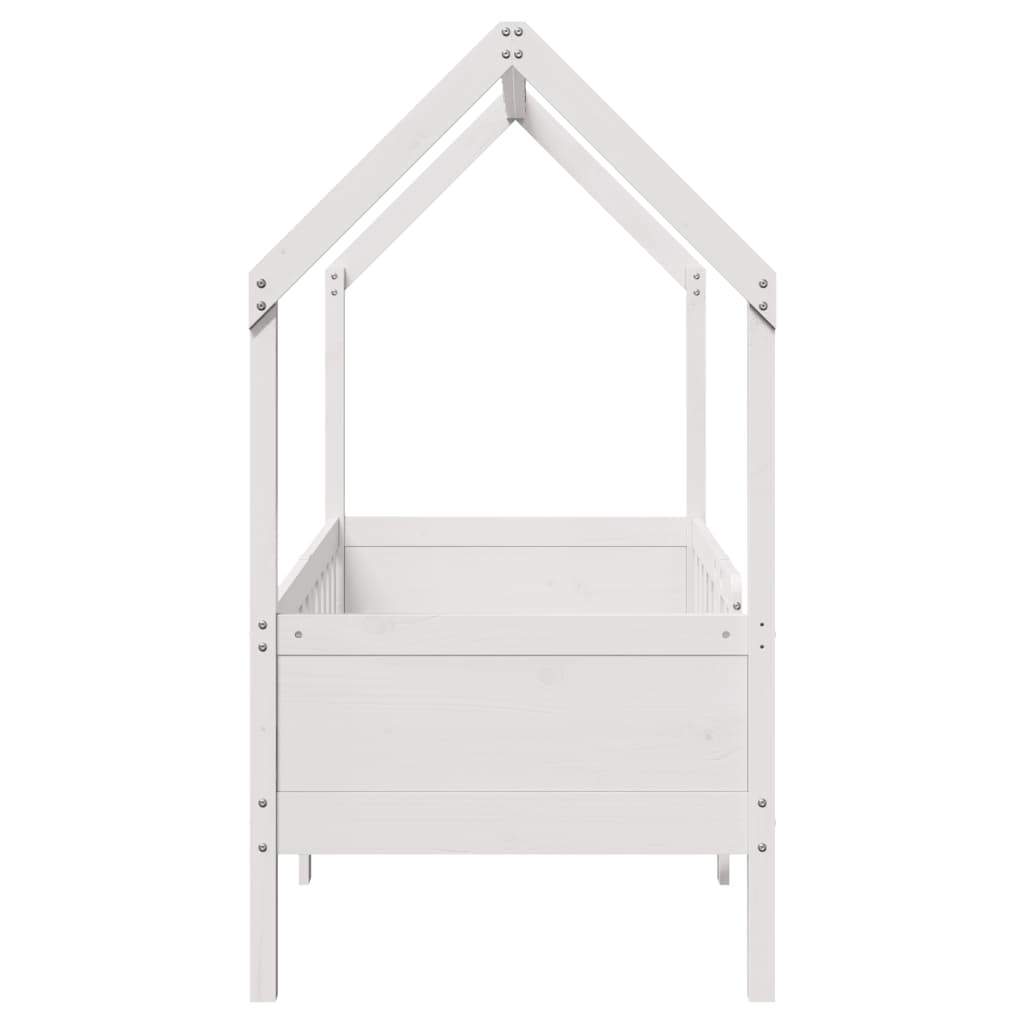 Children's bed house bed white 80x160 cm solid pine wood