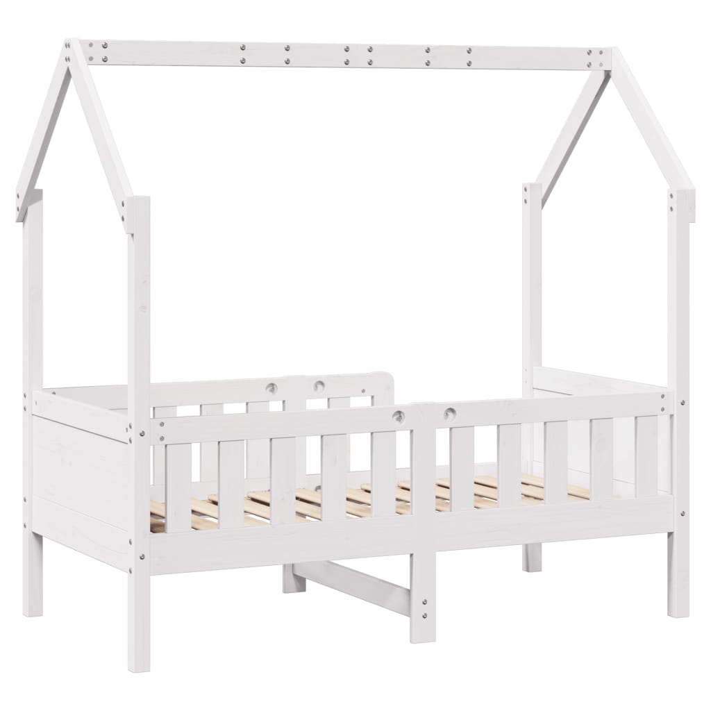Children's bed house bed white 80x160 cm solid pine wood