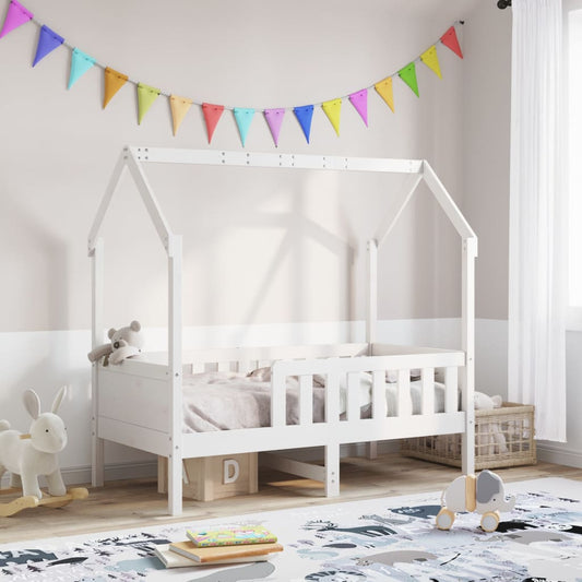 Children's bed house bed white 80x160 cm solid pine wood