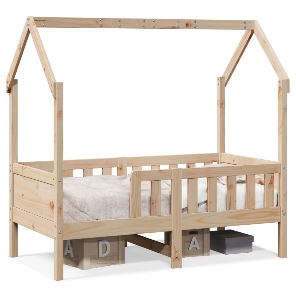 Lit enfant lit cabane 70x140 cm bois de pin massif