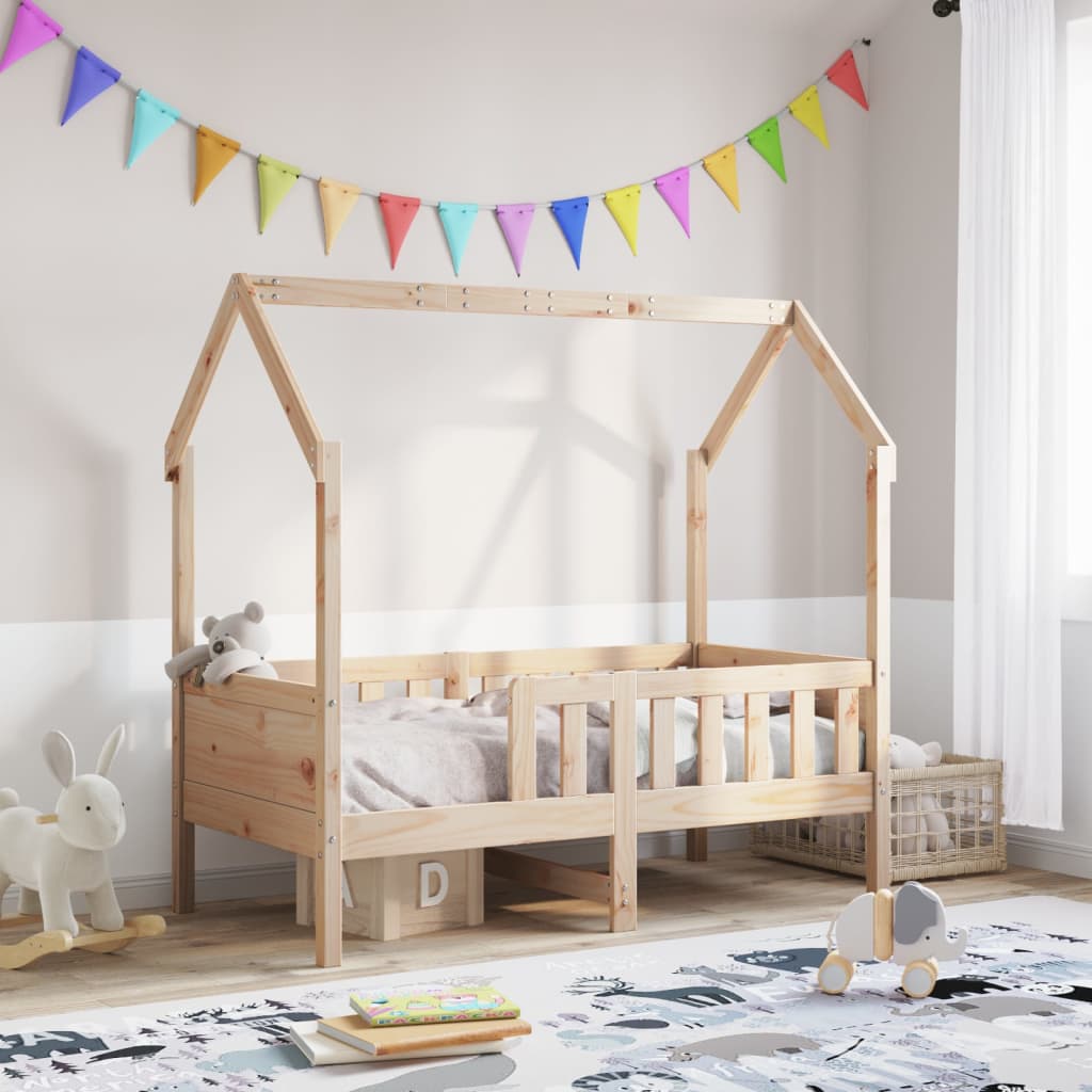 Lit enfant lit cabane 70x140 cm bois de pin massif